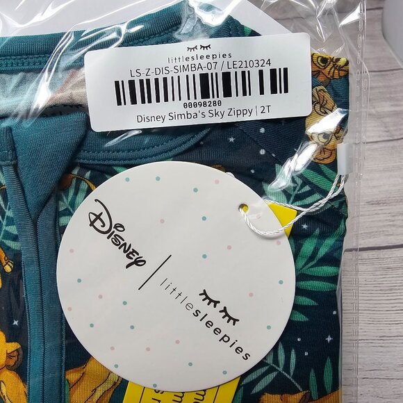 NIB Little Sleepies Disney Simba's Sky Zippy Size 2T - Picture 2 of 3